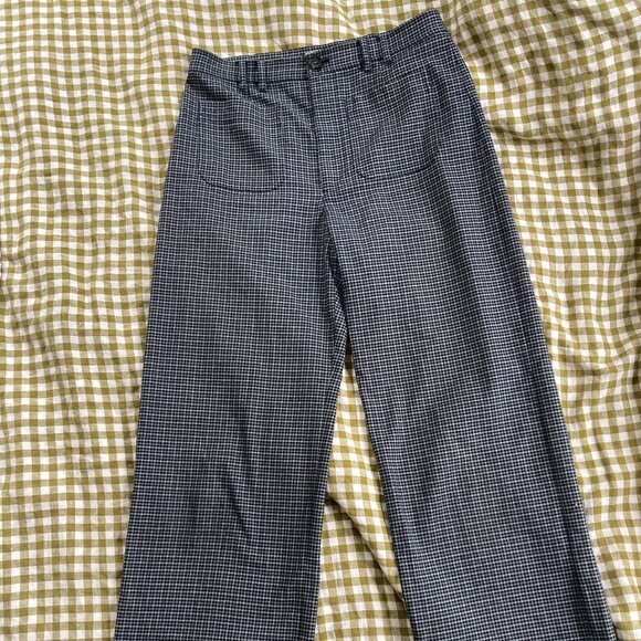 & Other Stories Grey Check High Waisted Trousers - Picture 2 of 5